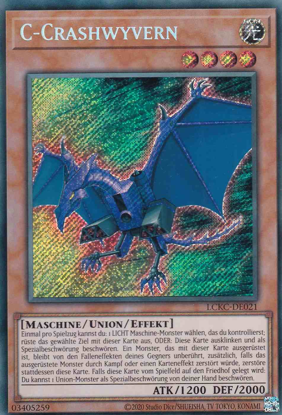 C-Crashwyvern Secret Rare LCKC-DE021 Yugioh Karte C-Crashwyvern LCKC-DE021 ist in Secret Rare Yu-Gi-Oh Karte aus Legendary Collection Kaiba unlimitiert