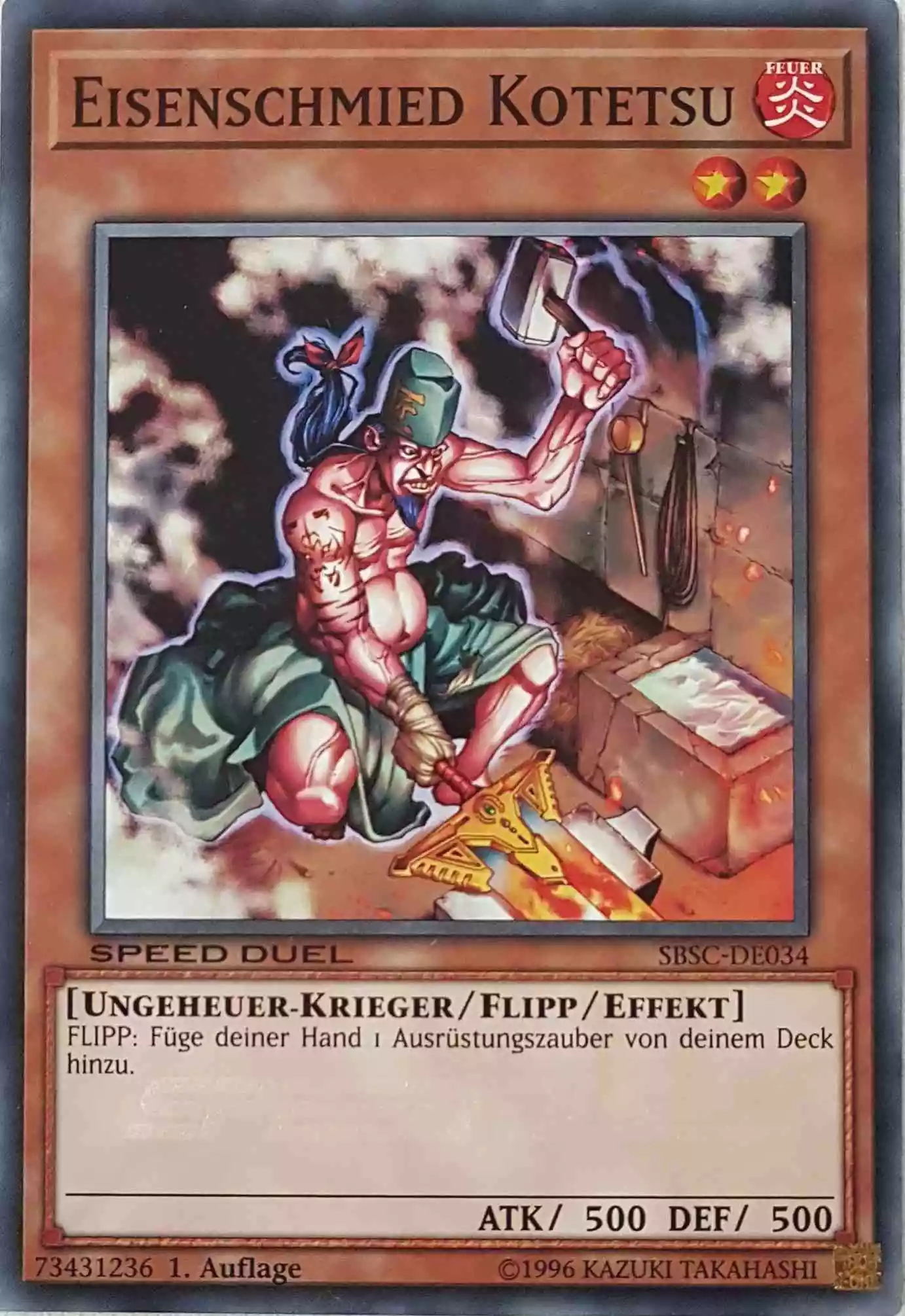 Eisenschmied Kotetsu SBSC-DE034 ist in Common Yu-Gi-Oh Karte aus Speed Duel Scars of Battle 1. Auflage