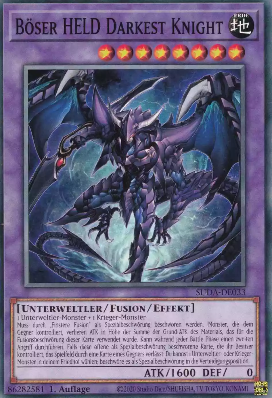 Böser HELD Darkest Knight SUDA-DE033 ist in Common Yu-Gi-Oh Karte aus Supreme Darkness 1.Auflage