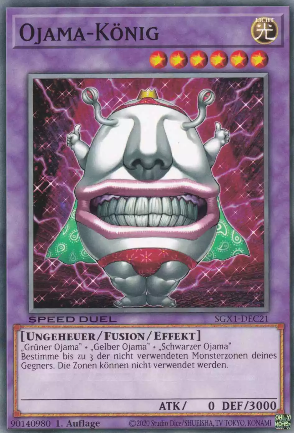Ojama-König SGX1-DEC21 ist in Common Yu-Gi-Oh Karte aus Speed Duel GX Duel Academy Box 1.Auflage