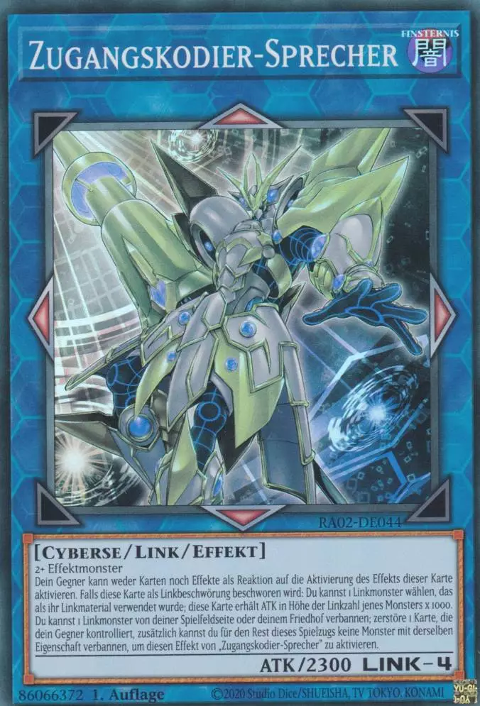Zugangskodier-Sprecher RA02-DE044 ist in Super Rare Yu-Gi-Oh Karte aus 25th Anniversary Rarity Collection 2 1.Auflage