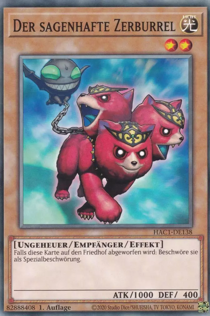 Der sagenhafte Zerburrel HAC1-DE138 ist in Common Yu-Gi-Oh Karte aus Hidden Arsenal Chapter 1 1.Auflage