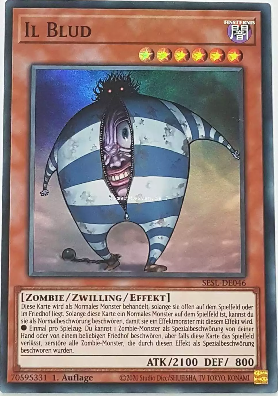 Il Blud SESL-DE046 ist in Super Rare Yu-Gi-Oh Karte aus Secret Slayers 1.Auflage