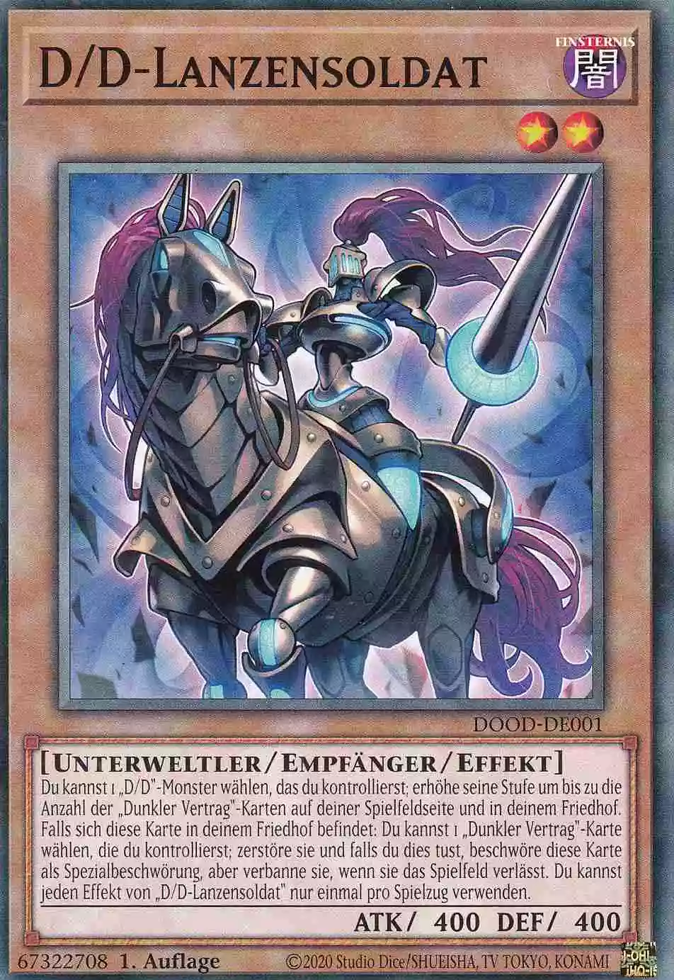 D/D-Lanzensoldat DOOD-DE001 ist in Common Yu-Gi-Oh Karte aus Doom of Dimensions 1.Auflage