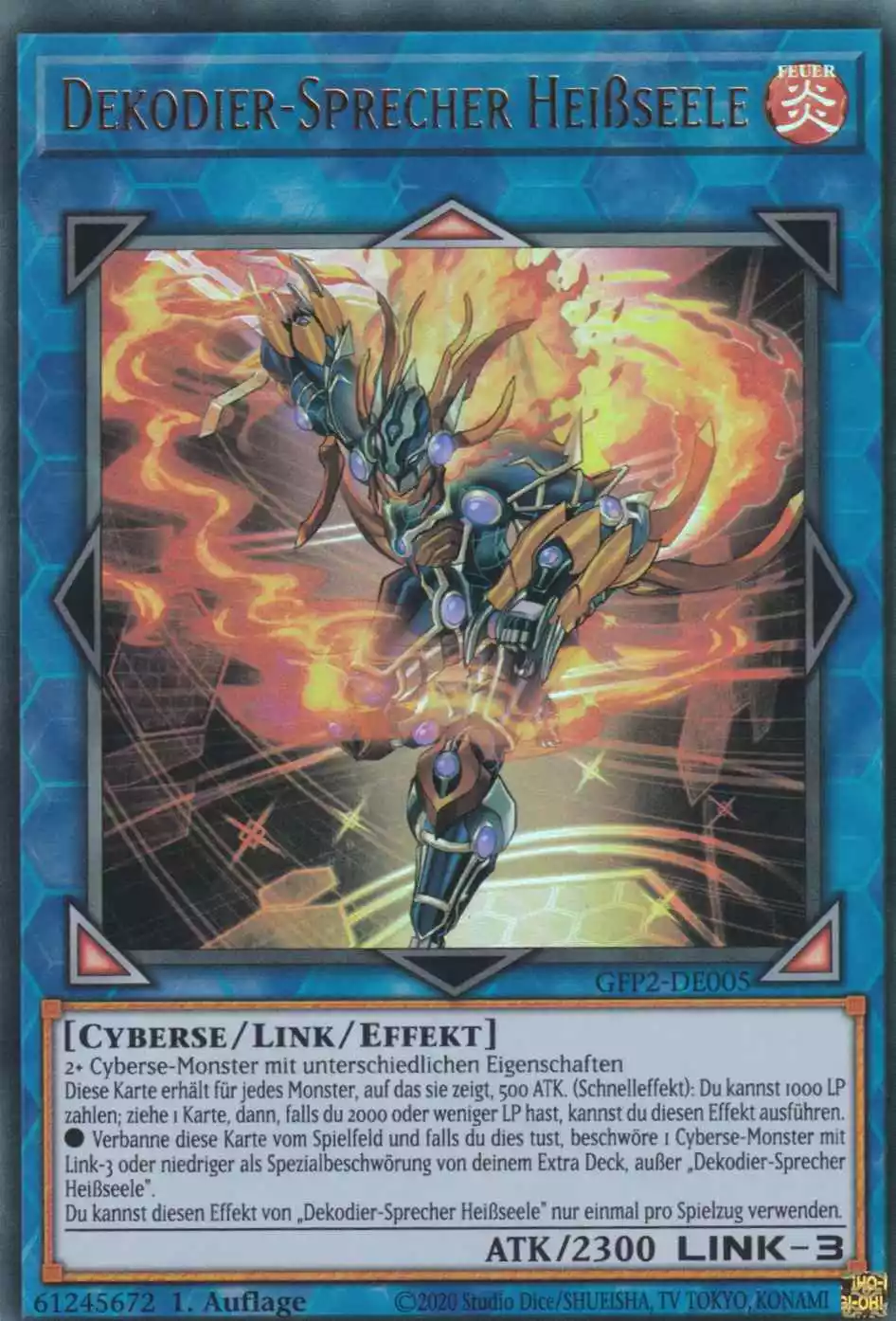 Dekodier-Sprecher Heißseele GFP2-DE005 ist in Ultra Rare Yu-Gi-Oh Karte aus Ghosts from the Past The 2nd Haunting 1.Auflage