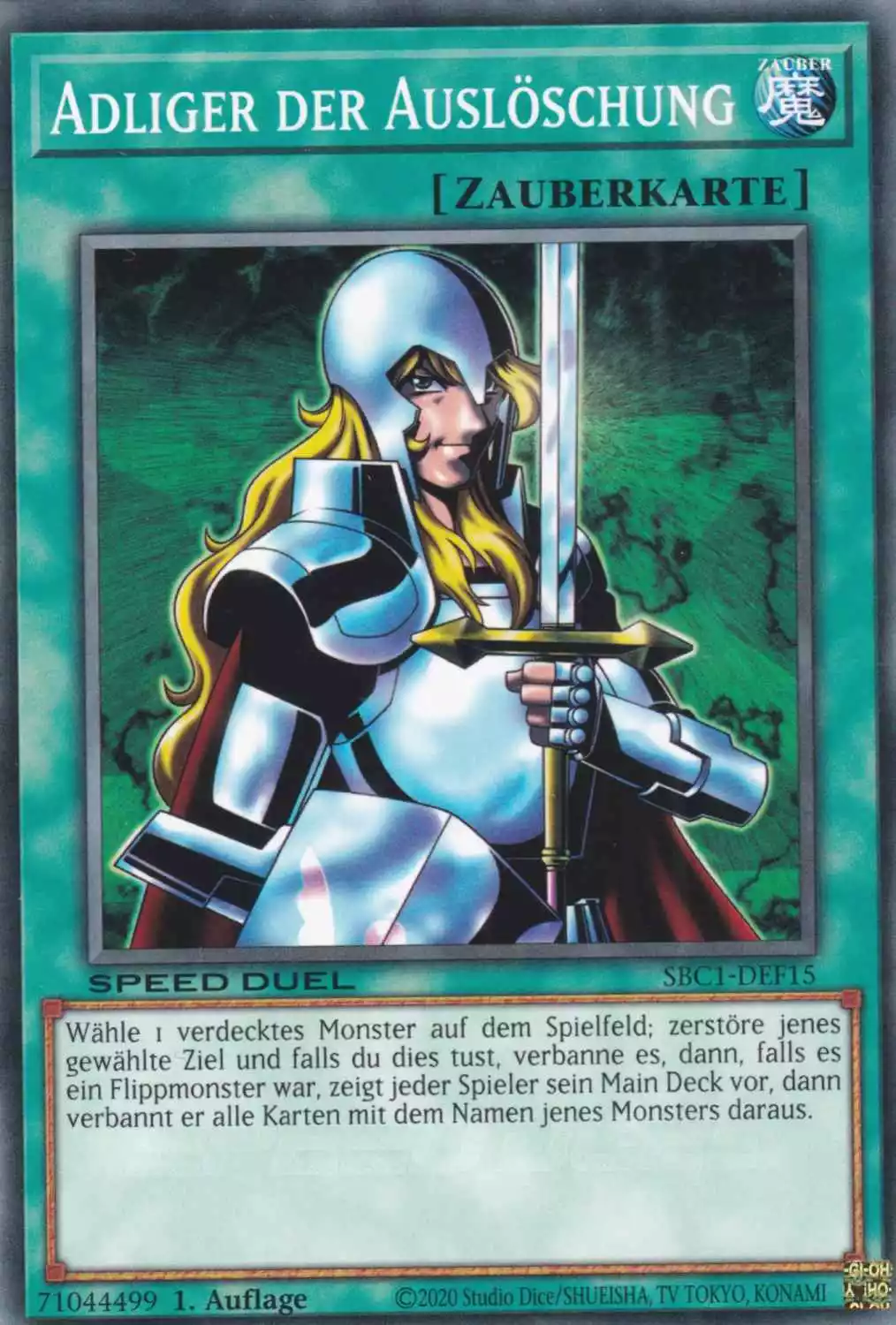 Adliger der Auslöschung SBC1-DEF15 ist in Common Yu-Gi-Oh Karte aus Streets of Battle City 1.Auflage