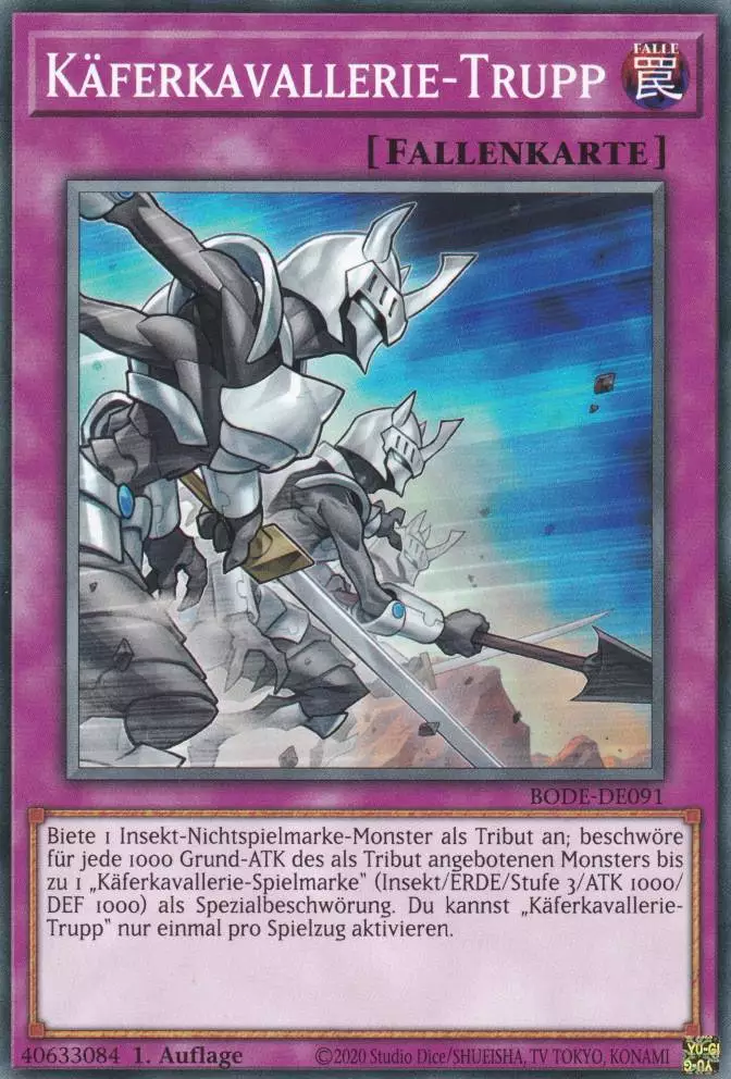 Käferkavallerie-Trupp BODE-DE091 ist in Common Yu-Gi-Oh Karte aus Burst of Destiny 1.Auflage