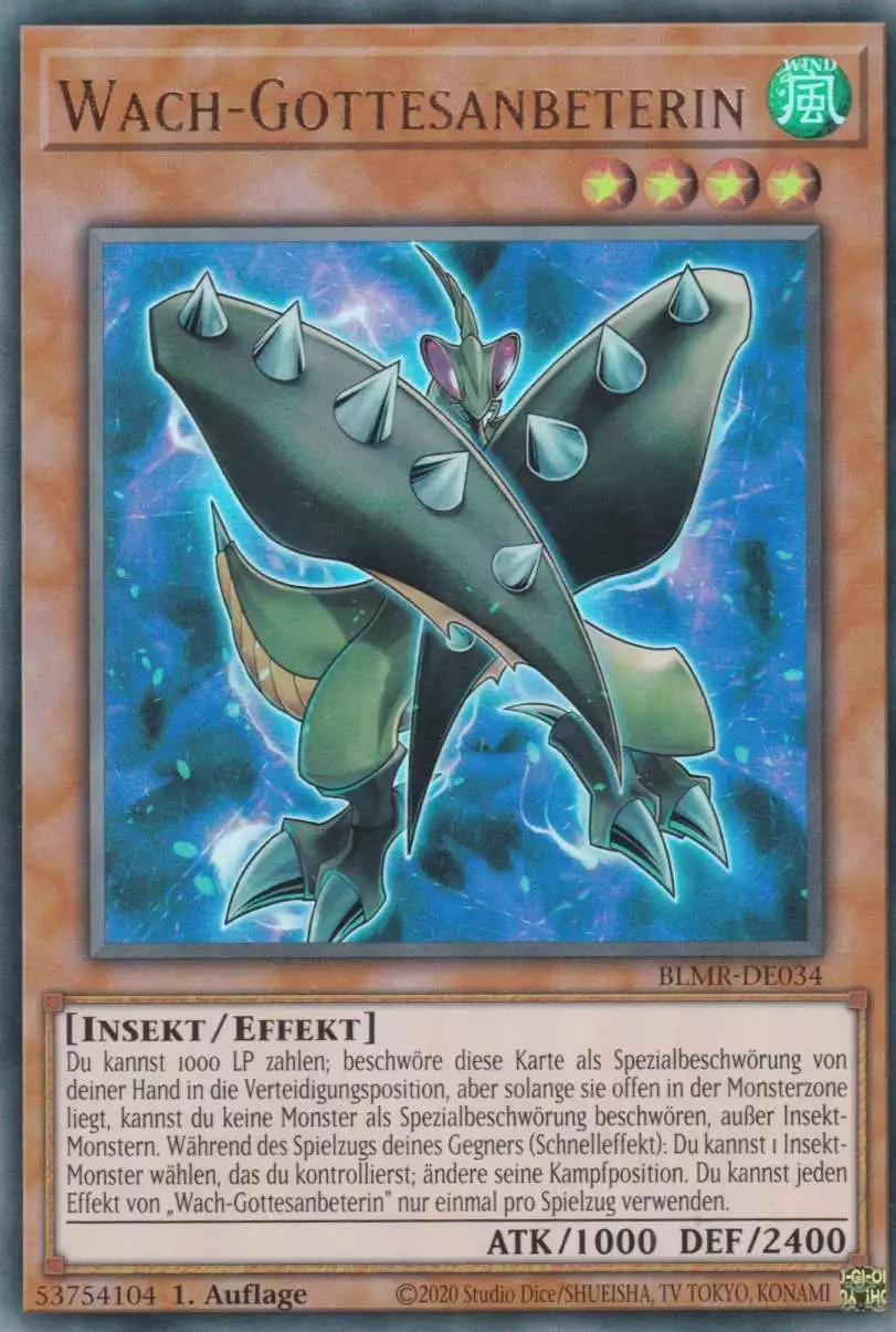 Wach-Gottesanbeterin BLMR-DE034 ist in Ultra Rare Yu-Gi-Oh Karte aus Battles of Legend Monstrous Revenge 1.Auflage