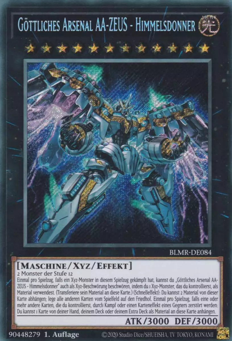 Göttliches Arsenal AA-ZEUS - Himmelsdonner BLMR-DE084 ist in Secret Rare Yu-Gi-Oh Karte aus Battles of Legend Monstrous Revenge 1.Auflage