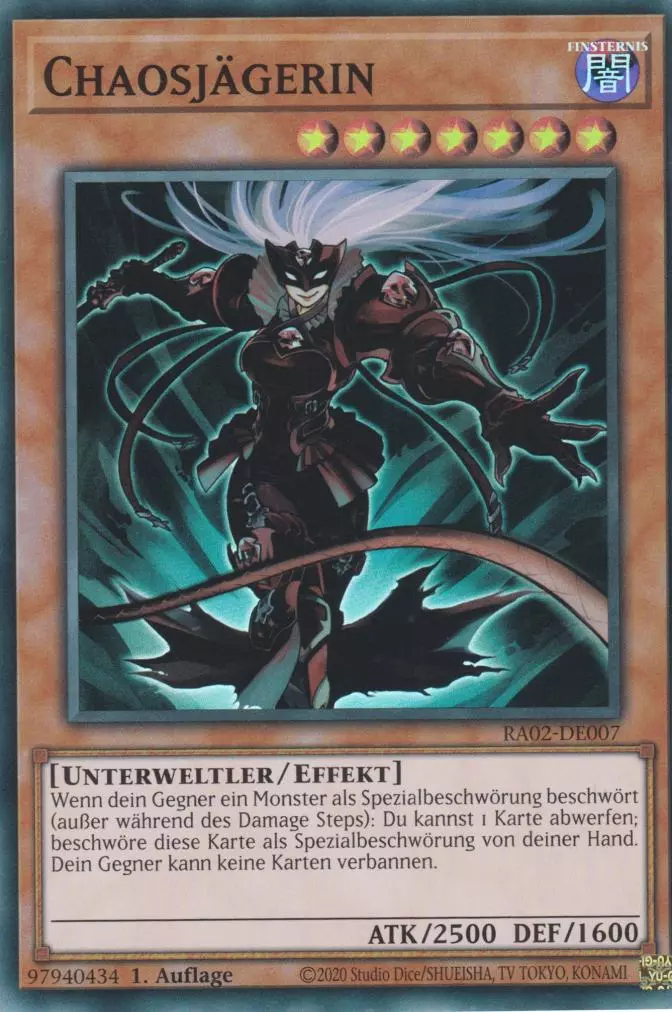 Chaosjägerin RA02-DE007 ist in Super Rare Yu-Gi-Oh Karte aus 25th Anniversary Rarity Collection 2 1.Auflage