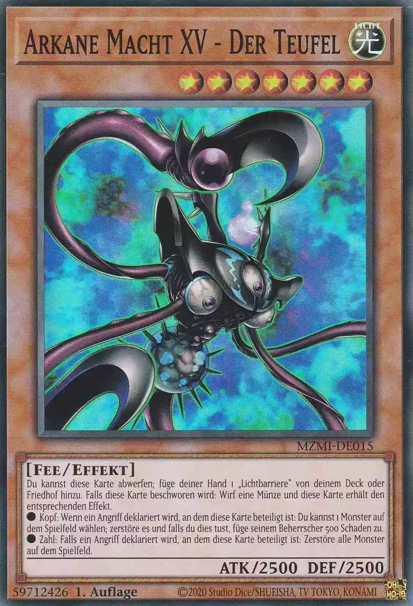 Arkane Macht XV - Der Teufel MZMI-DE015 ist in Super Rare Yu-Gi-Oh Karte aus Maze of Millennia 1.Auflage