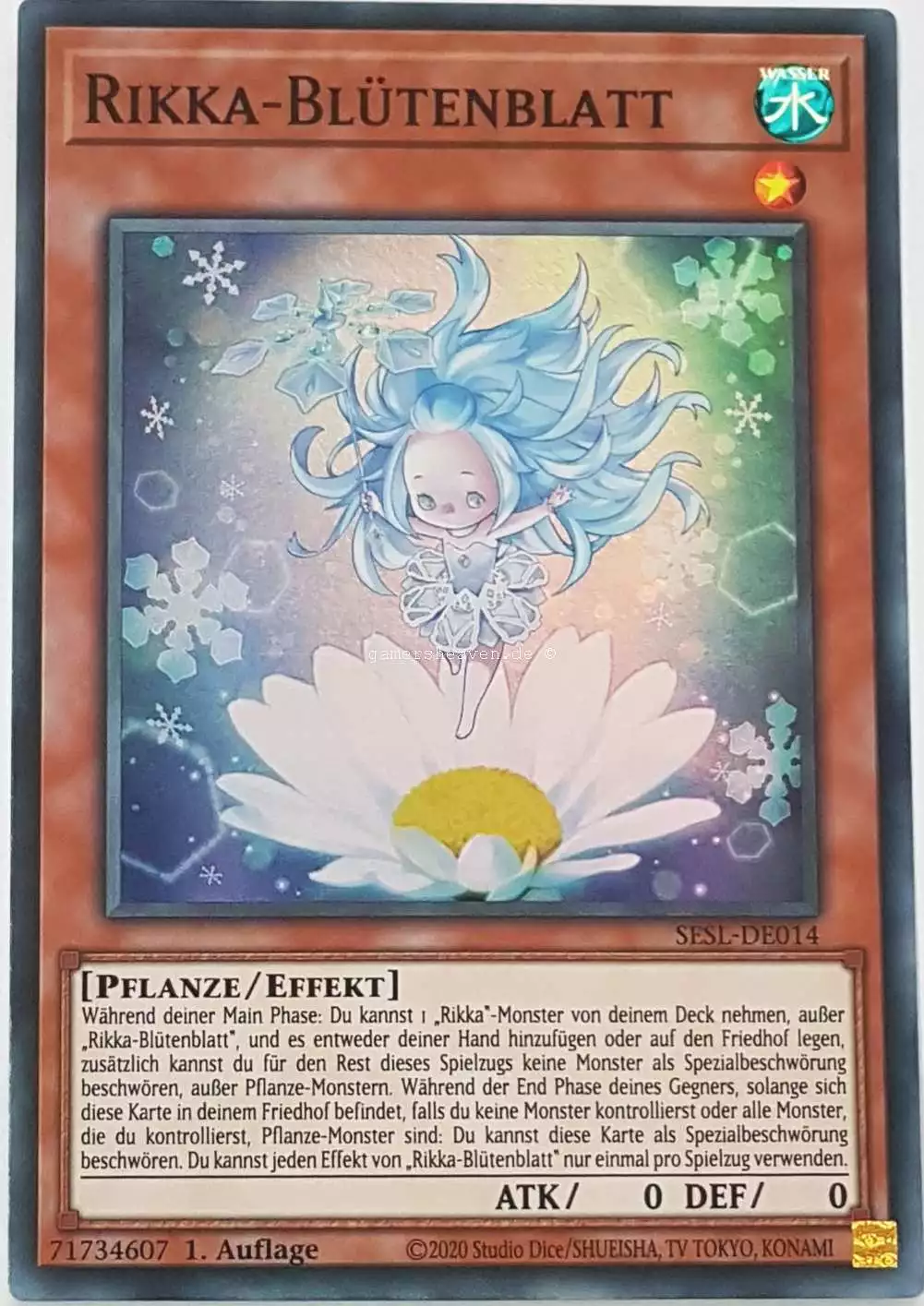 Rikka-Blütenblatt SESL-DE014 ist in Super Rare Yu-Gi-Oh Karte aus Secret Slayers 1.Auflage