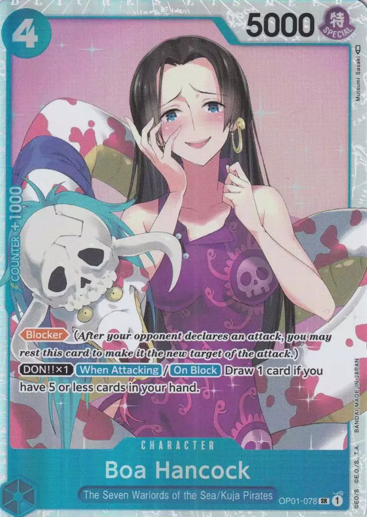 Boa Hancock OP01-078 ist in Super Rare. Die One Piece Karte ist aus Romance Dawn in Normal Art.