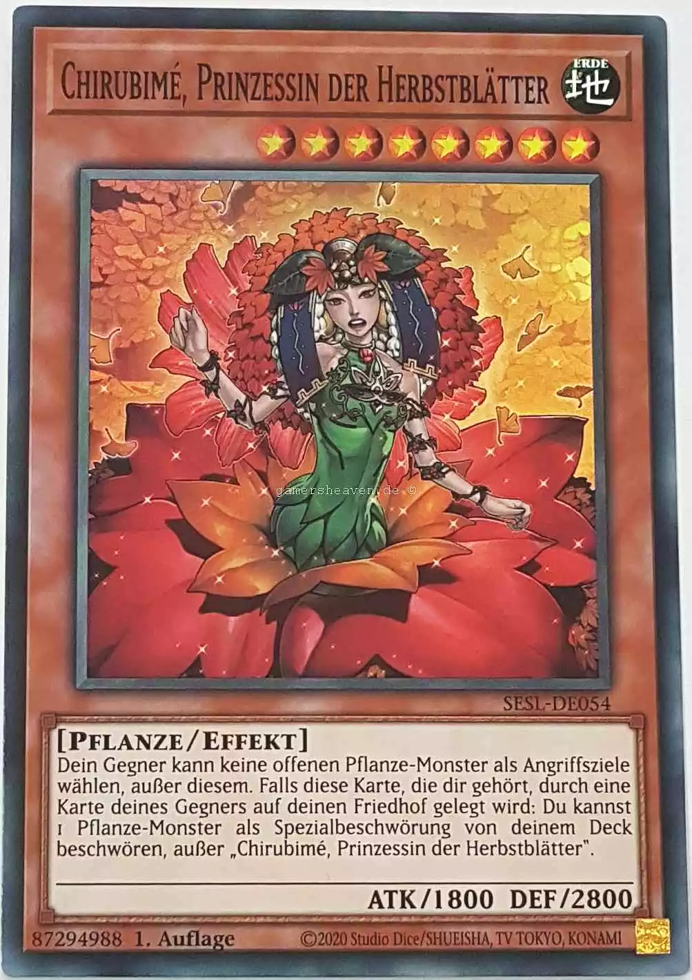 Chirubimé, Prinzessin der Herbstblätter SESL-DE054 ist in Super Rare Yu-Gi-Oh Karte aus Secret Slayers 1.Auflage