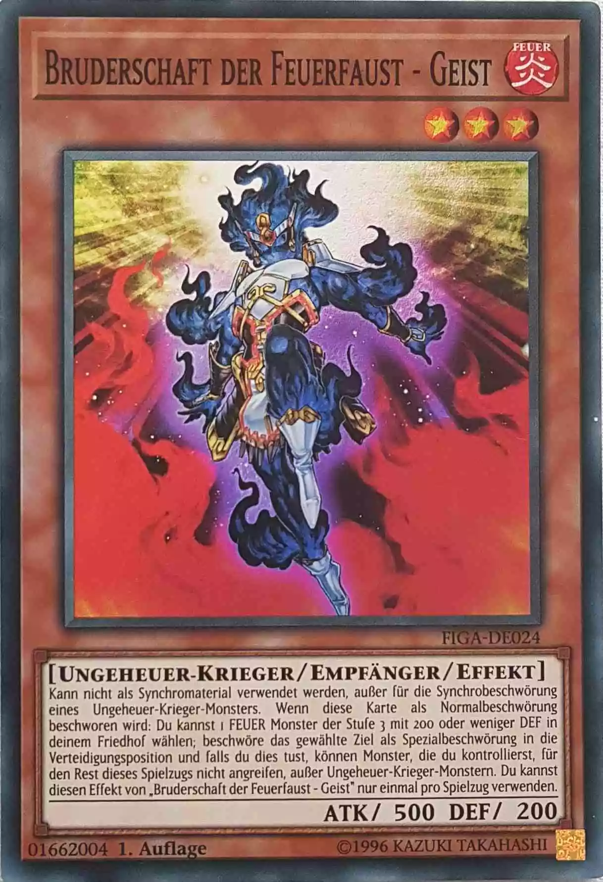 Bruderschaft der Feuerfaust - Geist FIGA-DE024 ist in Super Rare Yu-Gi-Oh Karte aus Fists of the Gadgets 1.Auflage