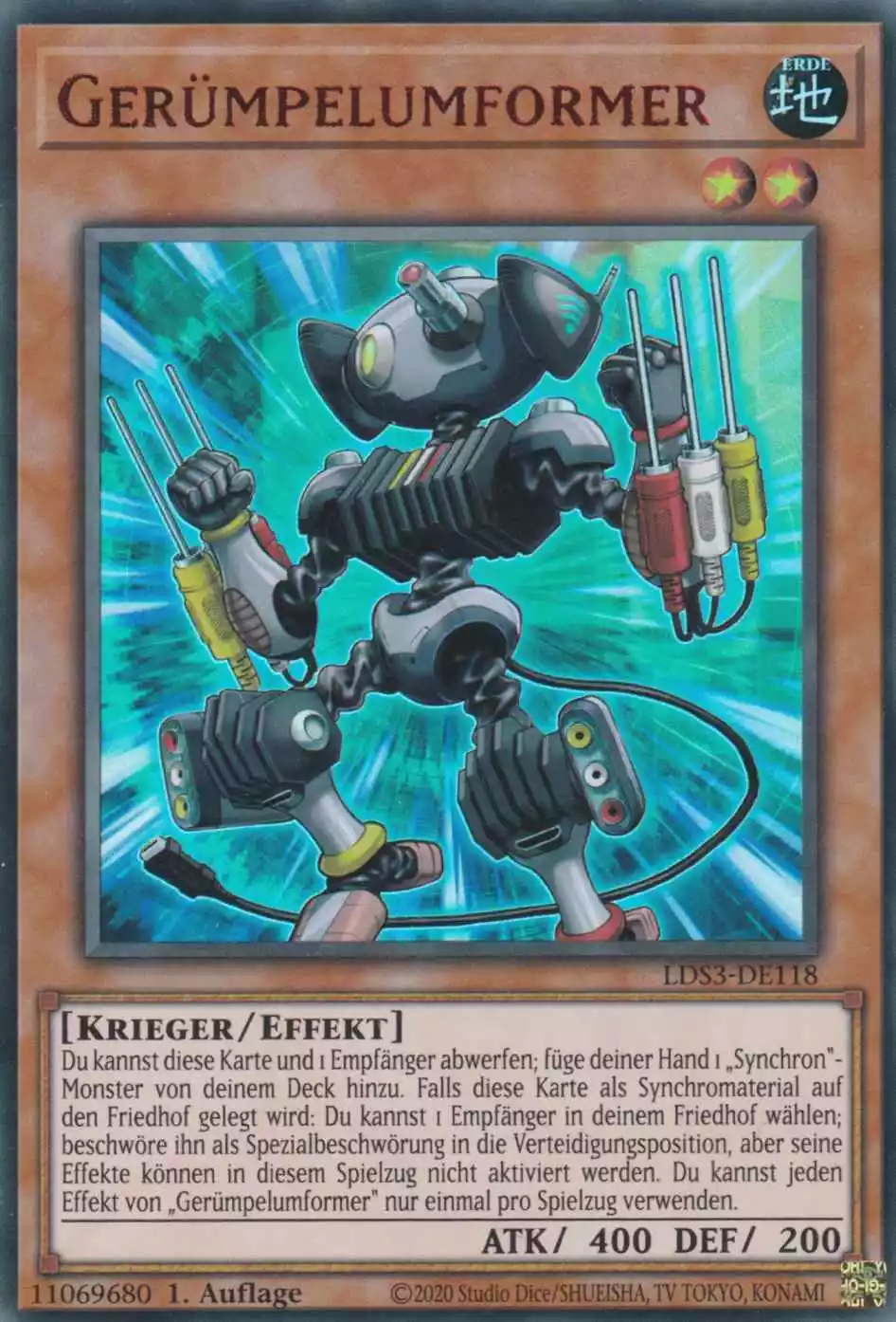 Gerümpelumformer (rot) LDS3-DE118 ist in Colorful Ultra Rare Yu-Gi-Oh Karte aus Legendary Duelists Season 3 1.Auflage