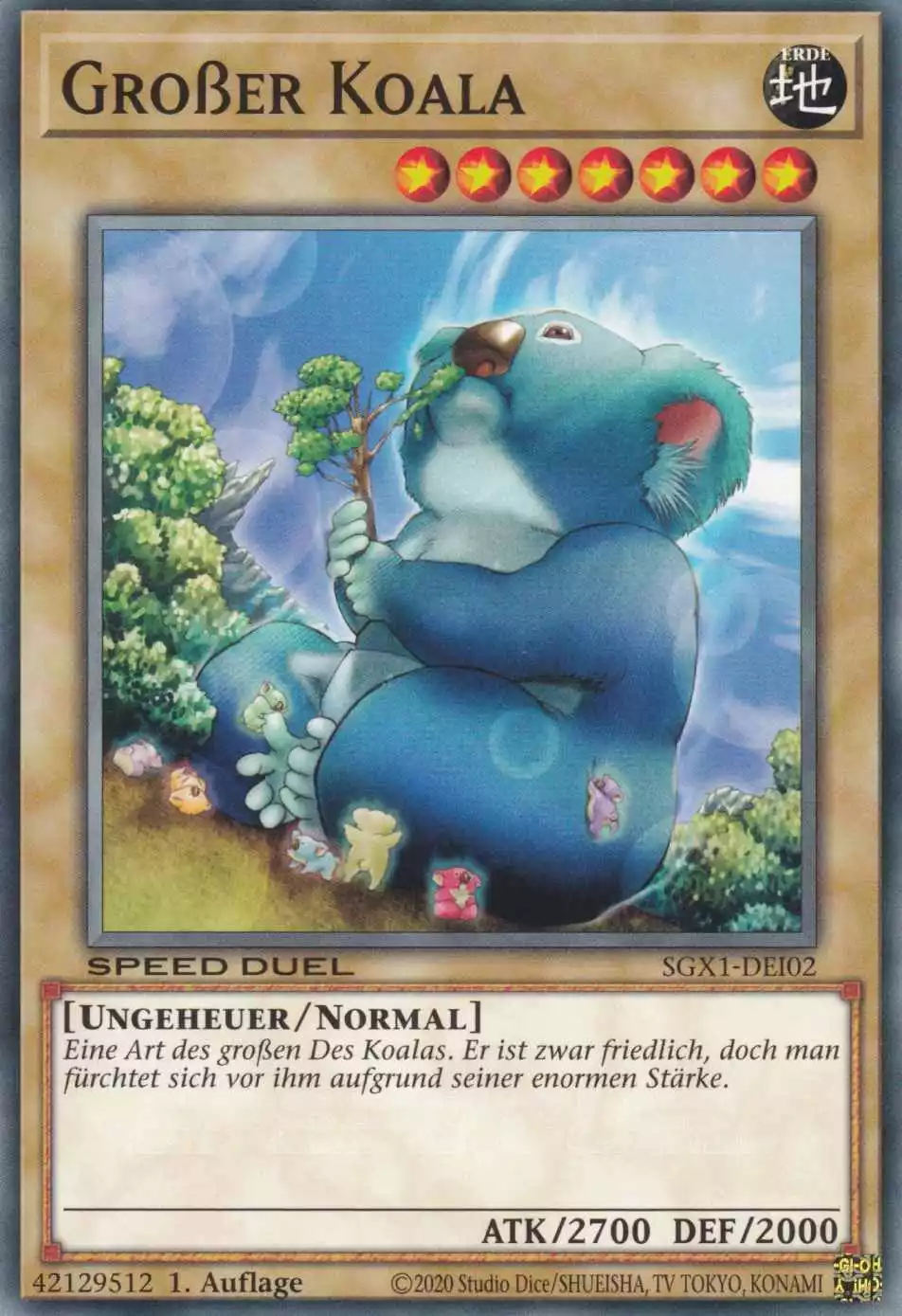 Großer Koala SGX1-DEI02 ist in Common Yu-Gi-Oh Karte aus Speed Duel GX Duel Academy Box 1.Auflage