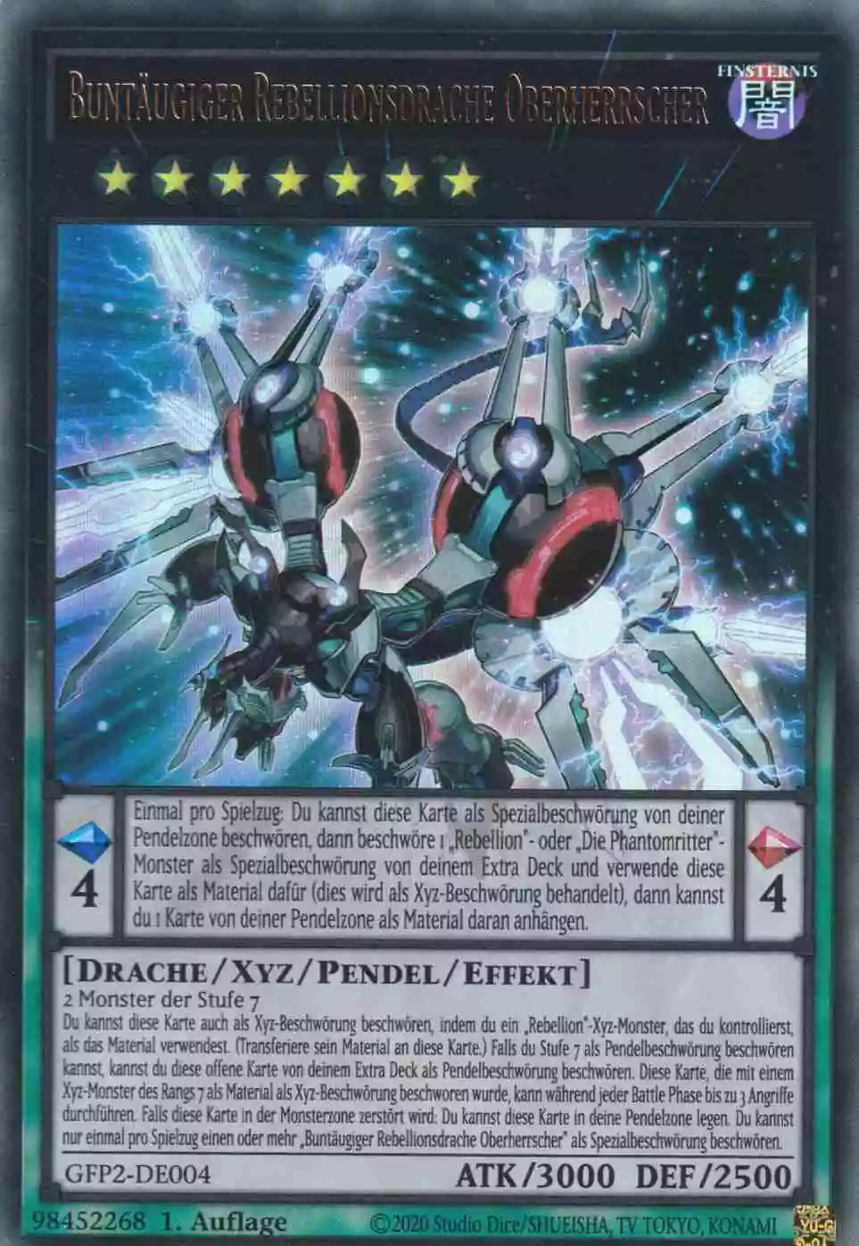 Buntäugiger Rebellionsdrache Oberherrscher GFP2-DE004 ist in Ultra Rare Yu-Gi-Oh Karte aus Ghosts from the Past The 2nd Haunting 1.Auflage