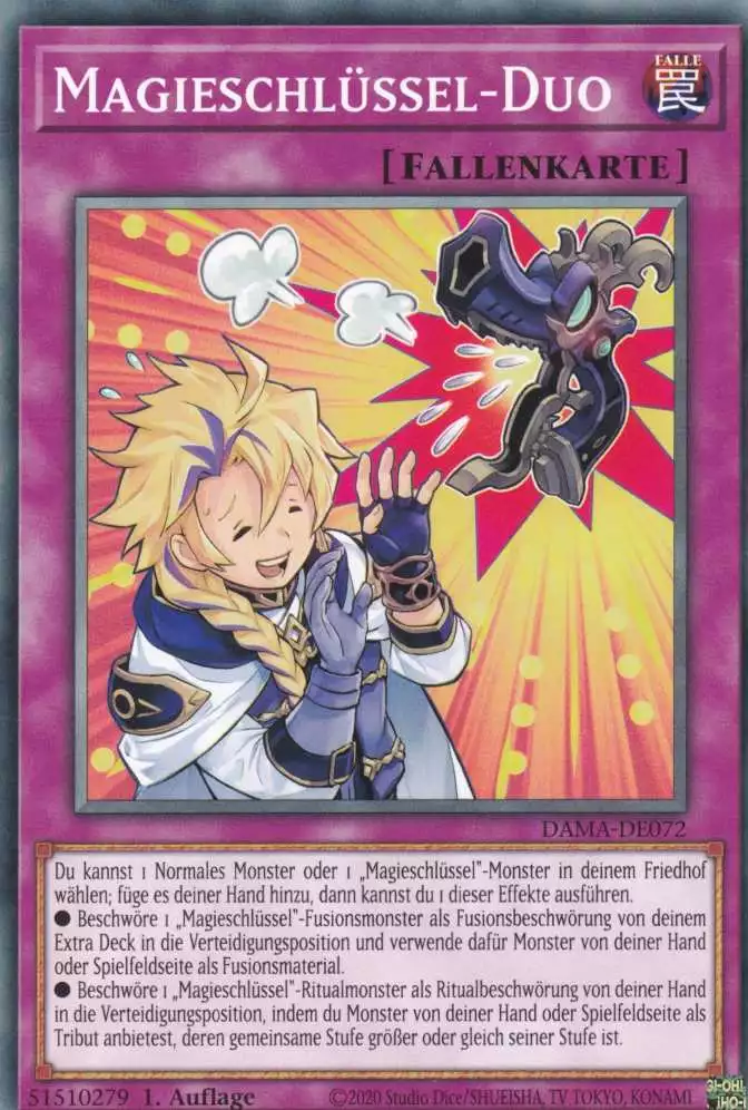 Magieschlüssel-Duo DAMA-DE072 ist in Common Yu-Gi-Oh Karte aus Dawn of Majesty 1.Auflage