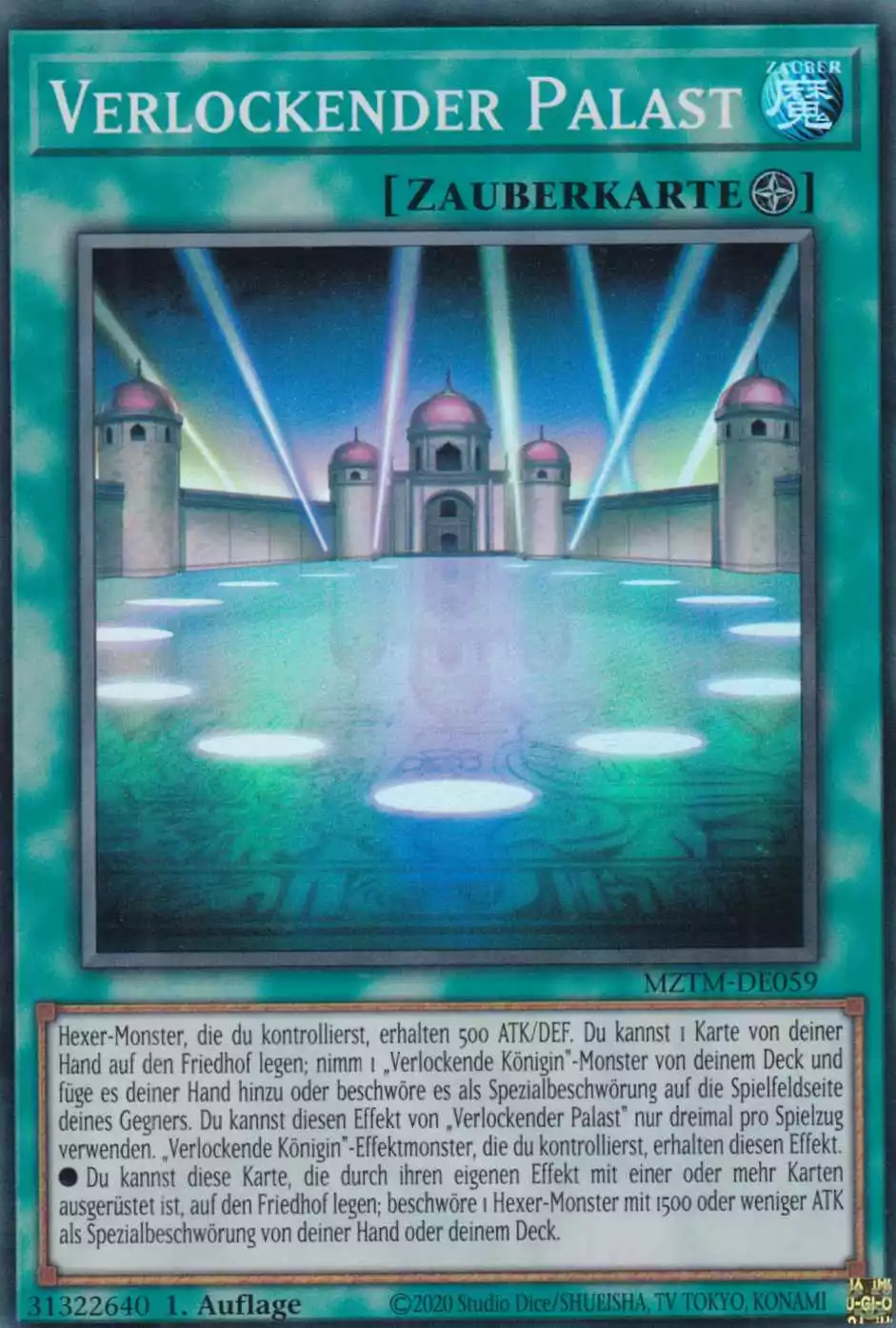 Verlockender Palast MZTM-DE059 ist in Super Rare Yu-Gi-Oh Karte aus Maze of the Master 1.Auflage