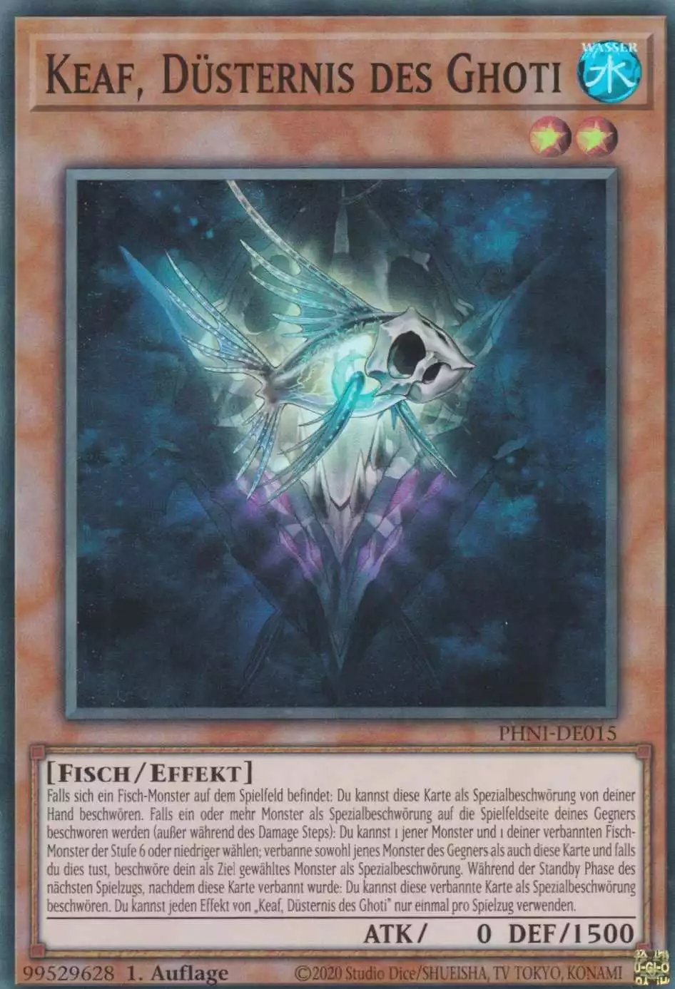 Keaf, Düsternis des Ghoti PHNI-DE015 ist in Super Rare Yu-Gi-Oh Karte aus Phantom Nightmare 1.Auflage