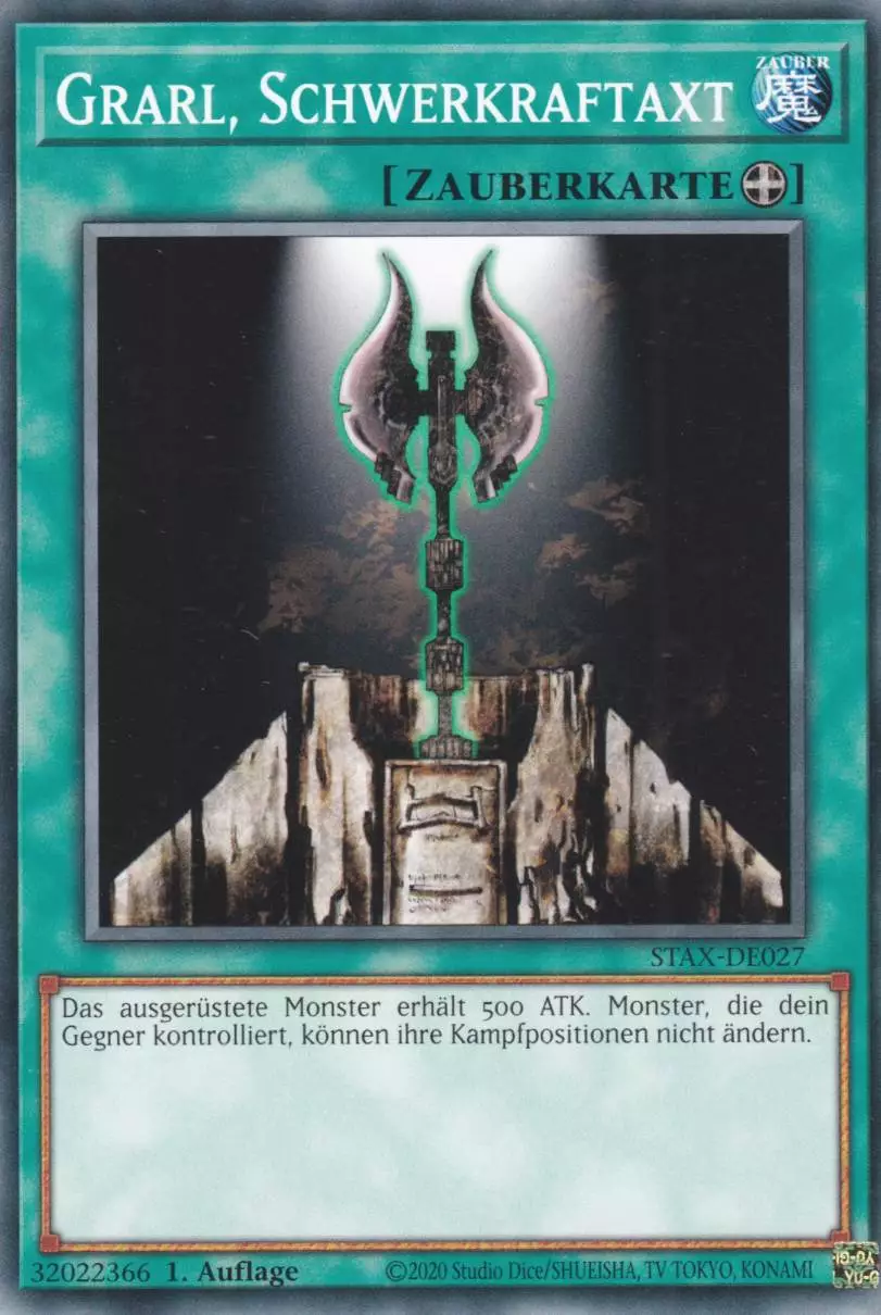 Grarl, Schwerkraftaxt STAX-DE027 ist in Common Yu-Gi-Oh Karte aus 2-Player Starter Set 1.Auflage