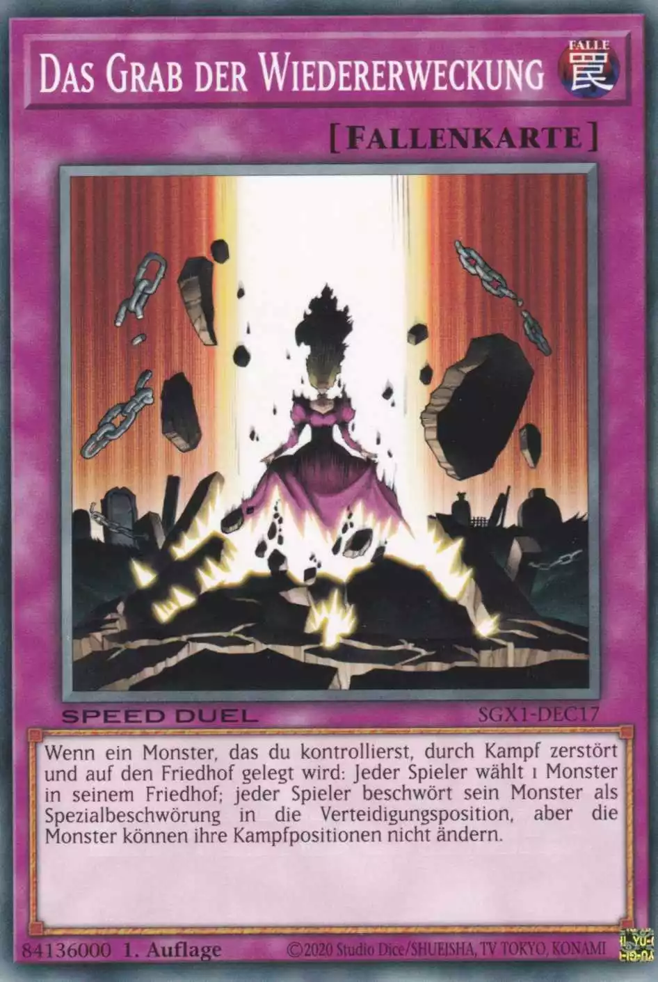 Das Grab der Wiedererweckung SGX1-DEC17 ist in Common Yu-Gi-Oh Karte aus Speed Duel GX Duel Academy Box 1.Auflage