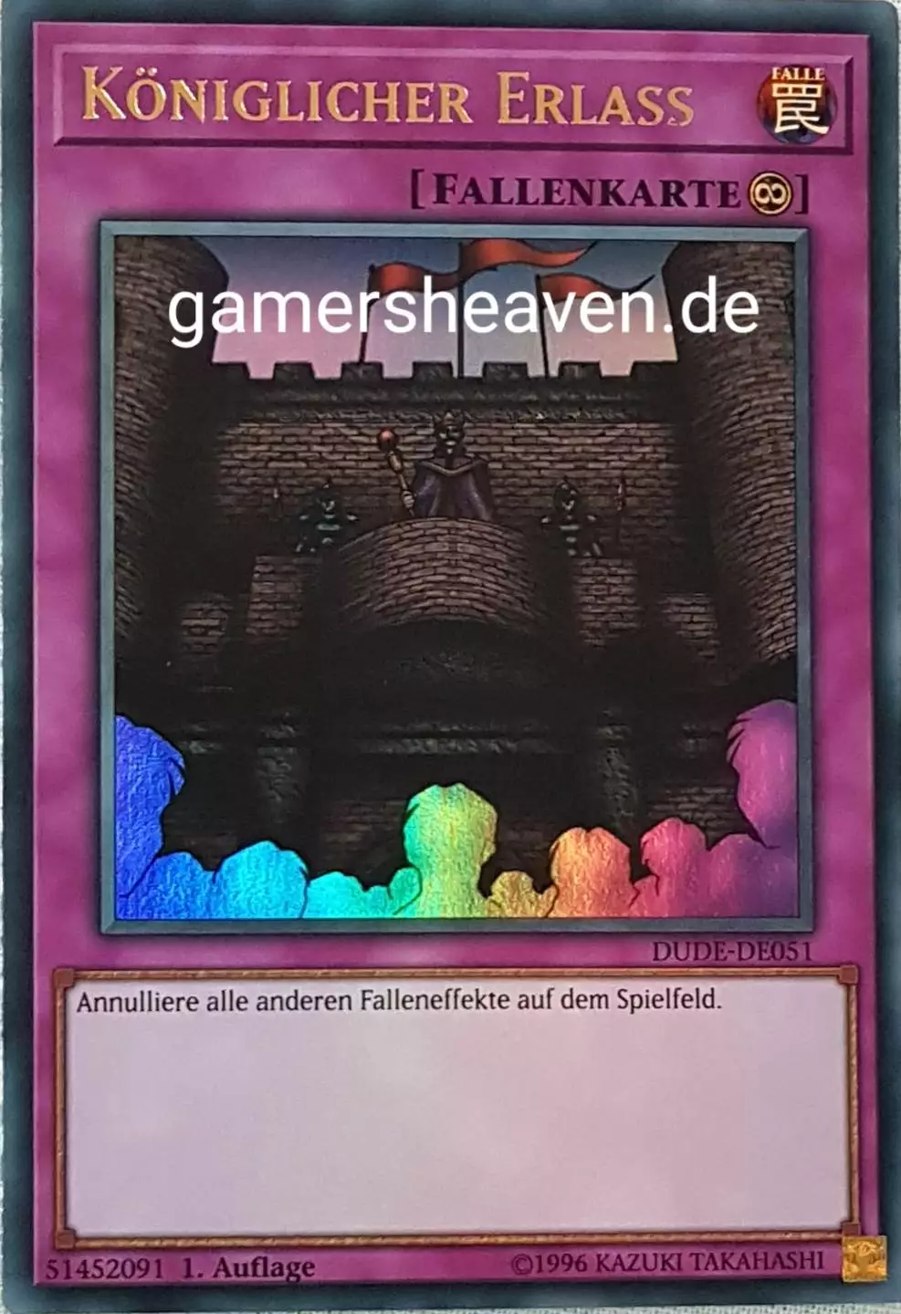 Königlicher Erlass DUDE-DE051 ist in Ultra Rare aus Duel Devastator 1.Auflage