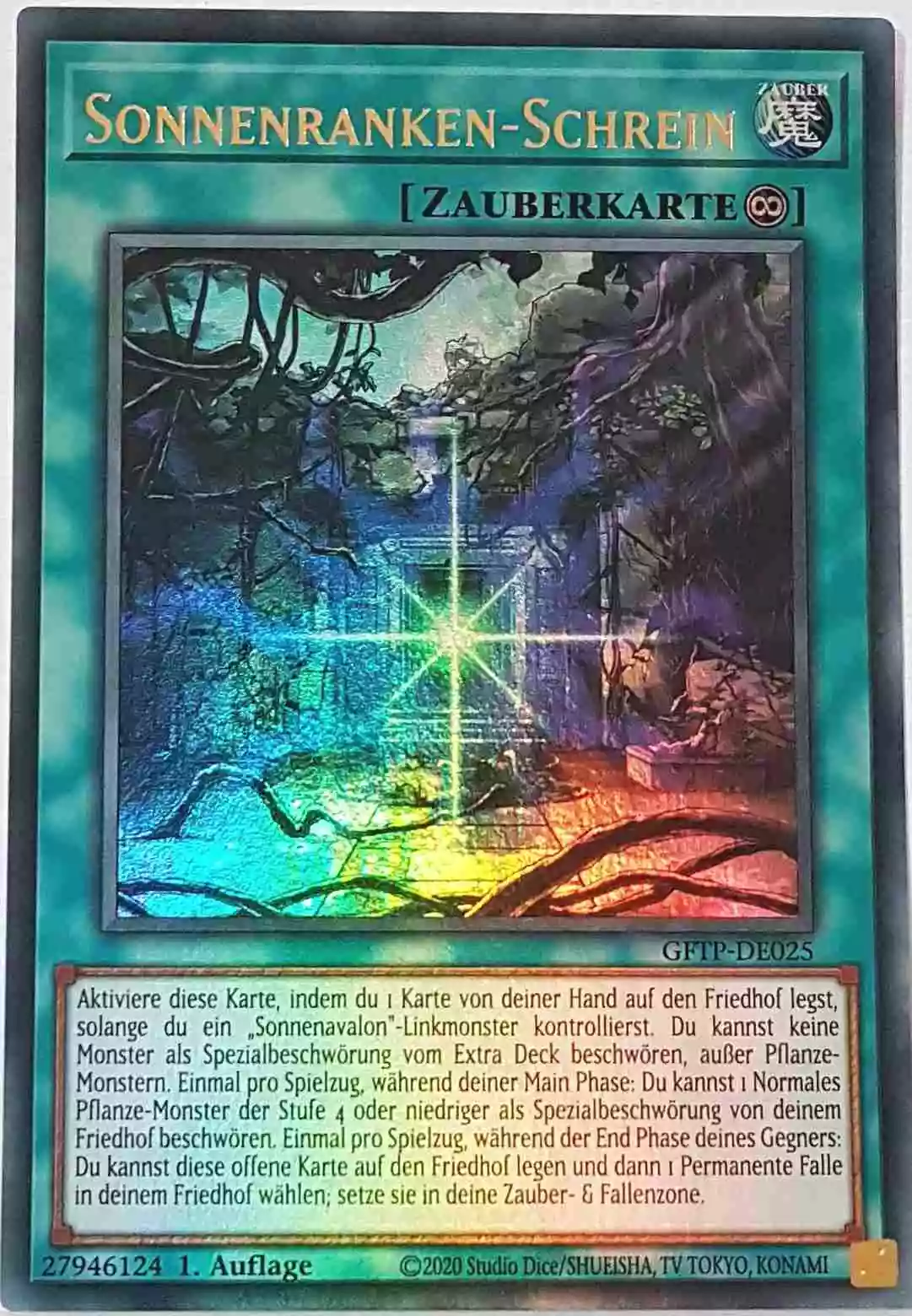 Sonnenranken-Schrein GFTP-DE025 ist in Ultra Rare Yu-Gi-Oh Karte aus Ghost From The Past 1.Auflage