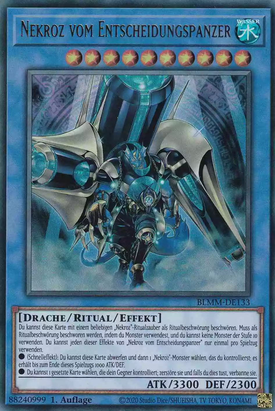 Nekroz vom Entscheidungspanzer Ultra Rare BLMM-DE133 Yugioh Karte Nekroz vom Entscheidungspanzer BLMM-DE133 ist in Ultra Rare Yu-Gi-Oh Karte aus Battles of Legend Monster Mayhem 1.Auflage