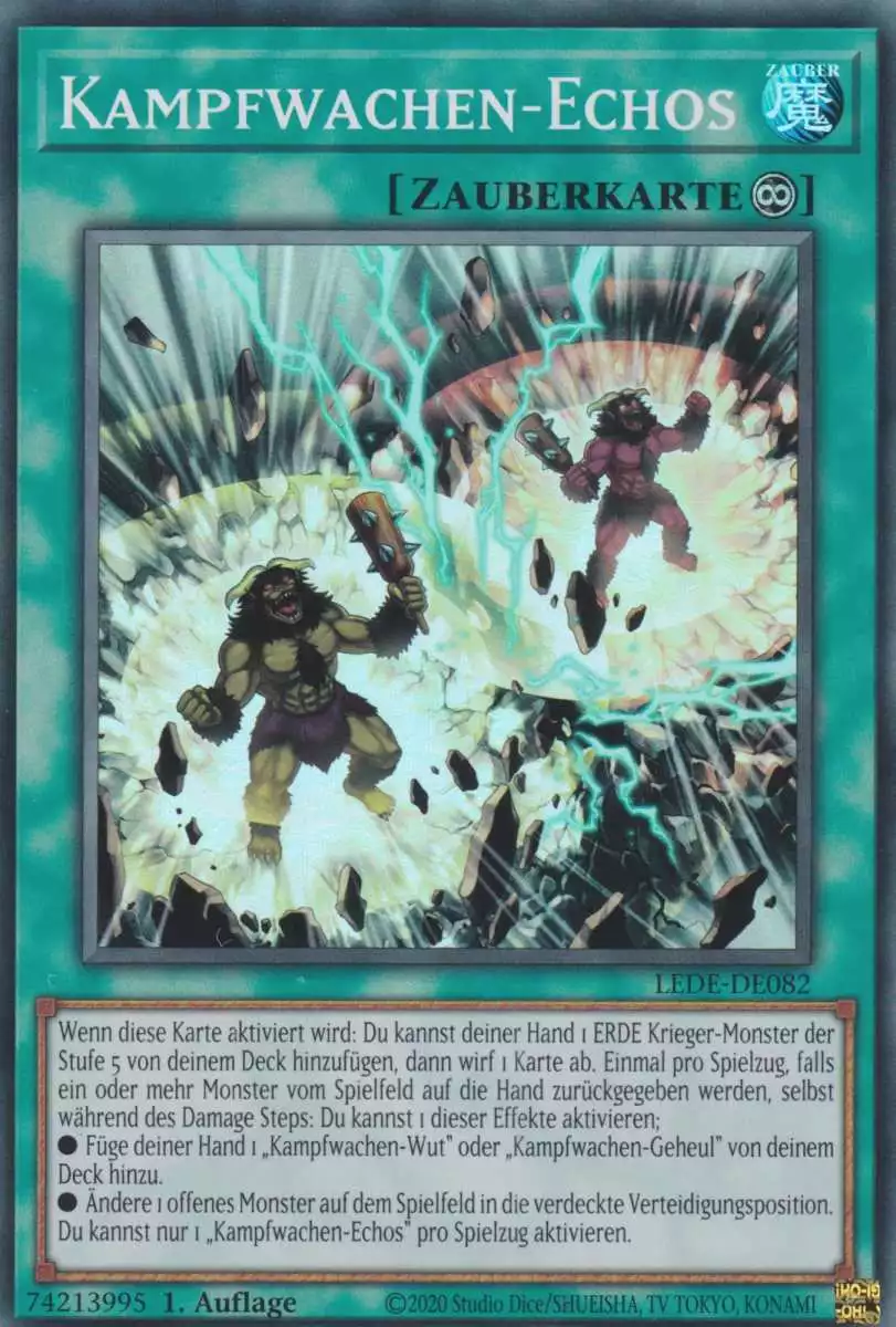 Kampfwachen-Echos LEDE-DE082 ist in Super Rare Yu-Gi-Oh Karte aus Legacy Of Destruction 1.Auflage