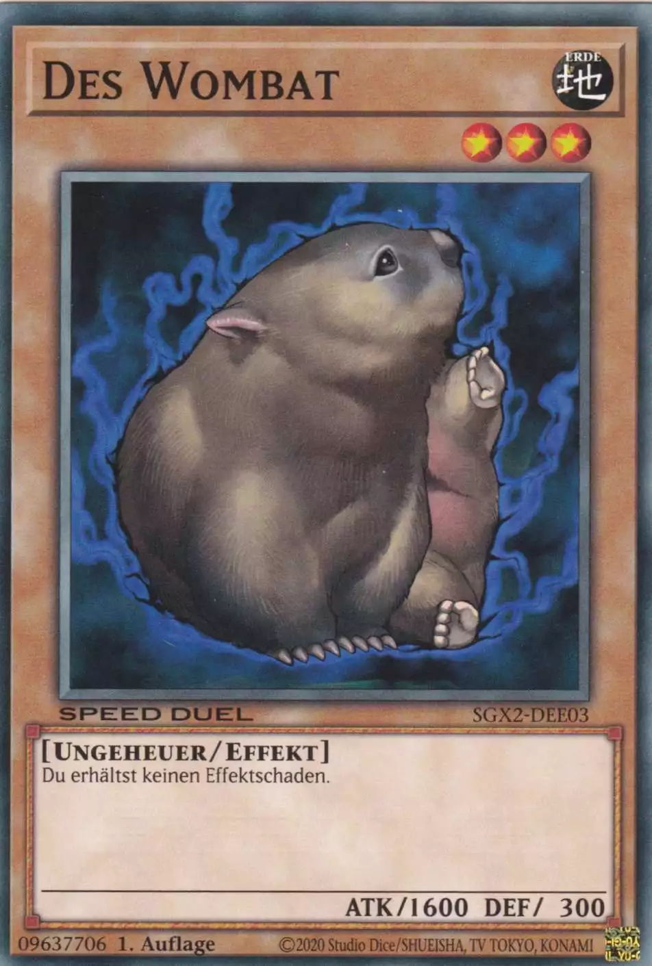 Des Wombat SGX2-DEE03 ist in Common Yu-Gi-Oh Karte aus Speed Duel GX: Midterm Paradox 1.Auflage