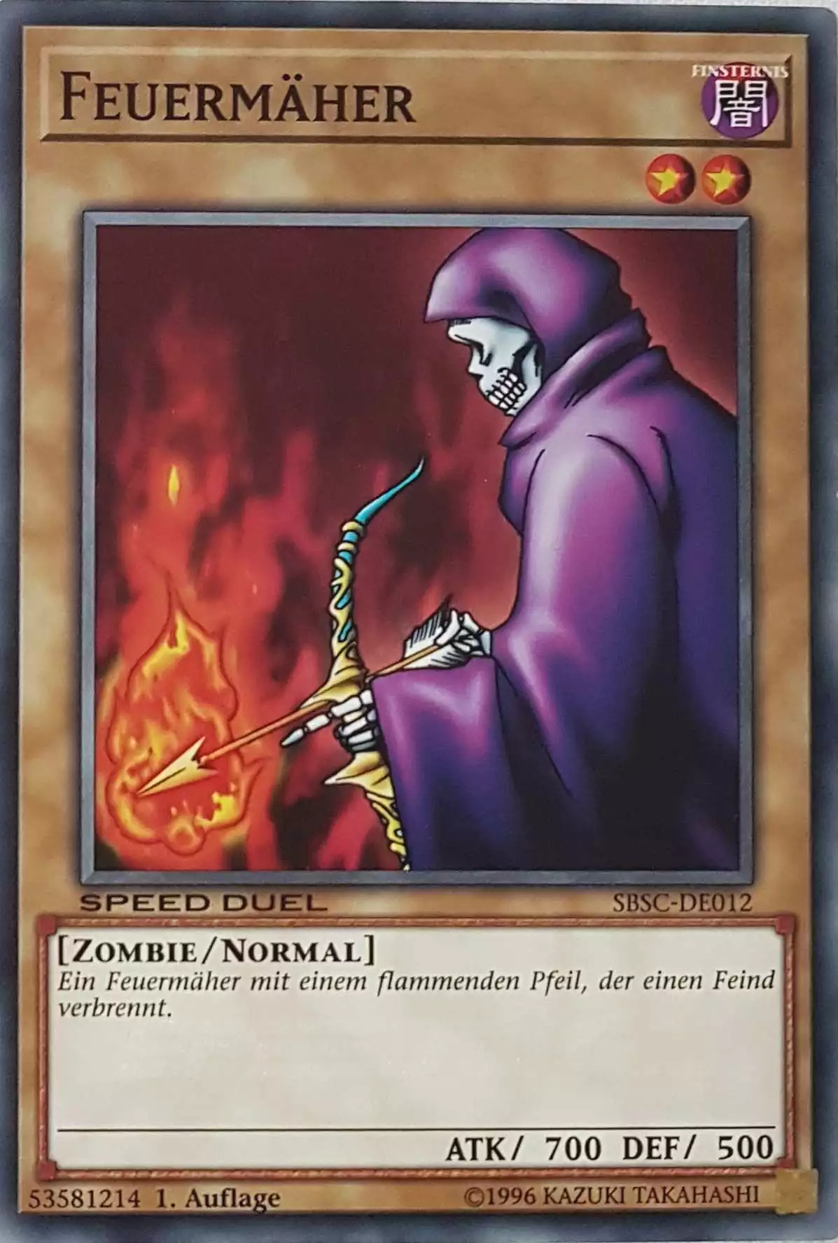 Feuermäher SBSC-DE012 ist in Common Yu-Gi-Oh Karte aus Speed Duel Scars of Battle 1. Auflage