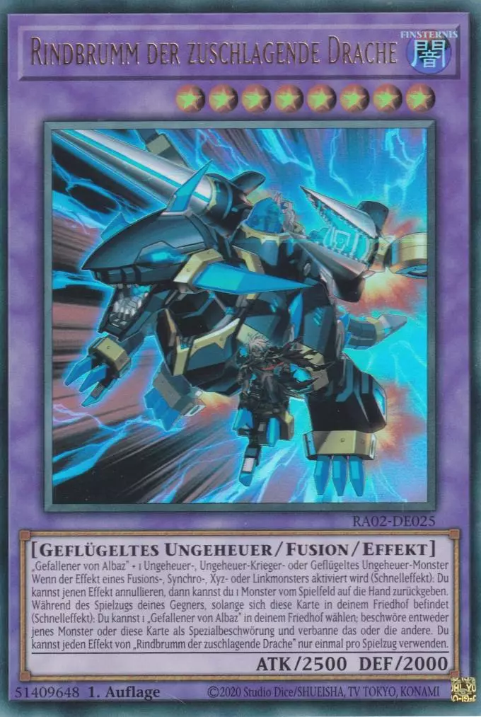 ra02-de025-ur-rindbrumm-der-zuschlagende-drache-ultra-rare-25th-anniversary-rarity-collection-2 Rindbrumm der zuschlagende Drache RA02-DE025 ist in Ultra Rare Yu-Gi-Oh Karte aus 25th Anniversary Rarity Collection 2 1.Auflage