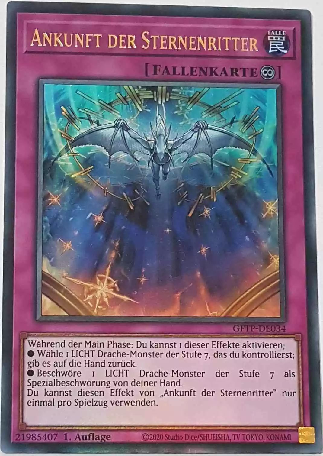 Ankunft der Sternenritter GFTP-DE034 ist in Ultra Rare Yu-Gi-Oh Karte aus Ghost From The Past 1.Auflage