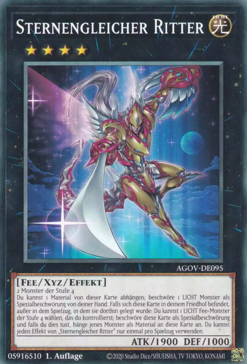 Sternengleicher Ritter AGOV-DE095 ist in Common Yu-Gi-Oh Karte aus Age of Overlord 1.Auflage
