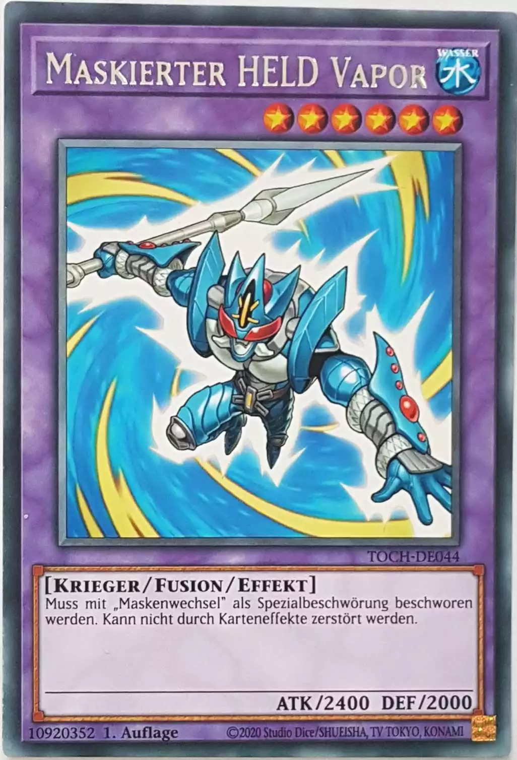 Maskierter HELD Vapor TOCH-DE044 ist in Rare Yu-Gi-Oh Karte aus Toon Chaos 1.Auflage