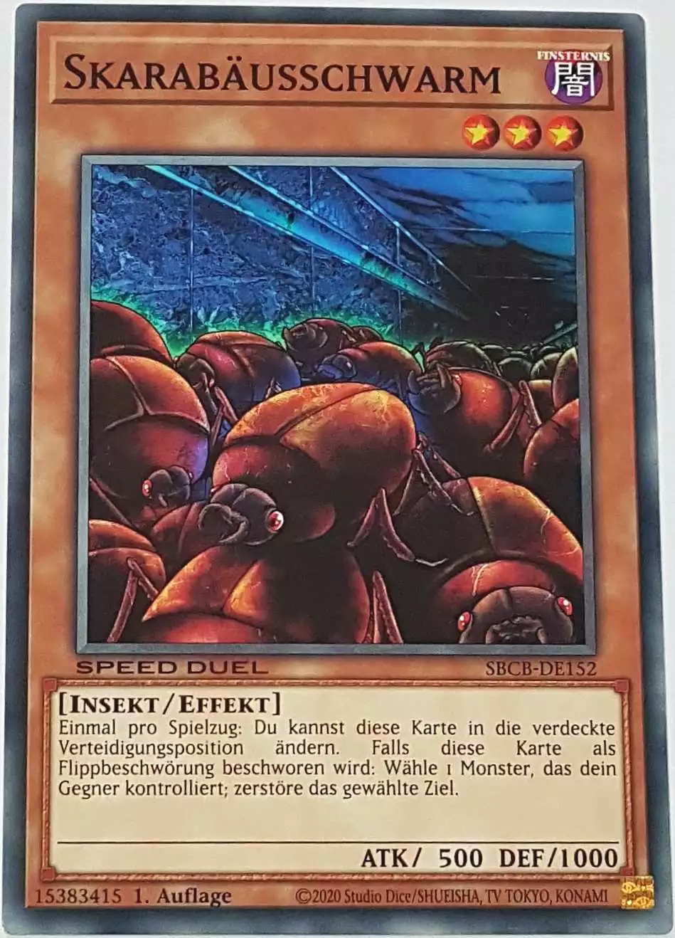 Skarabäusschwarm SBCB-DE152 ist in Common Yu-Gi-Oh Karte aus Speed Duel Battle City Box 1. Auflage