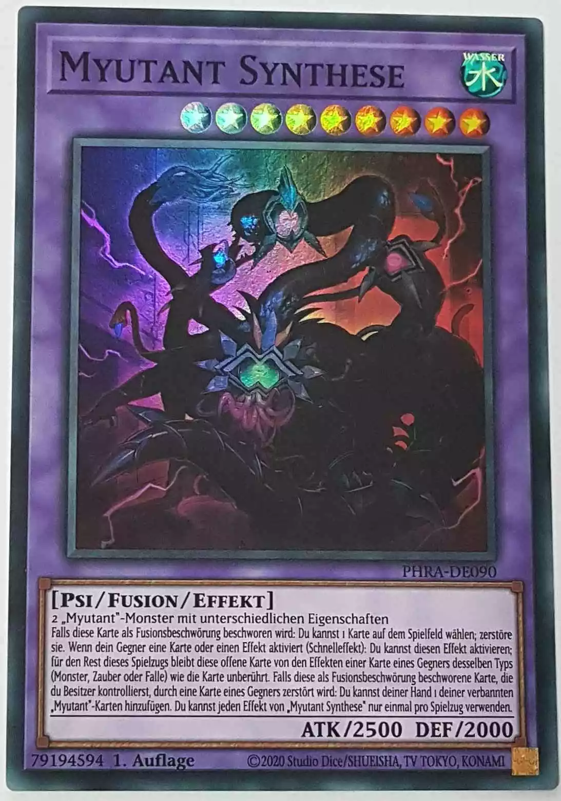 Myutant Synthese PHRA-DE090 ist in Super Rare Yu-Gi-Oh Karte aus Phantom Rage 1. Auflage