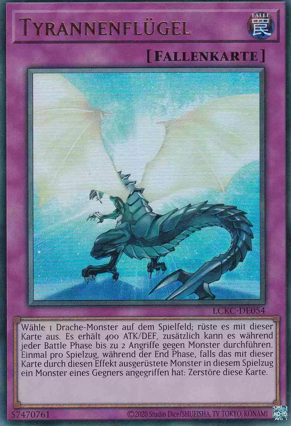 Tyrannenflügel LCKC-DE054 ist in Ultra Rare Yu-Gi-Oh Karte aus Legendary Collection Kaiba unlimitiert