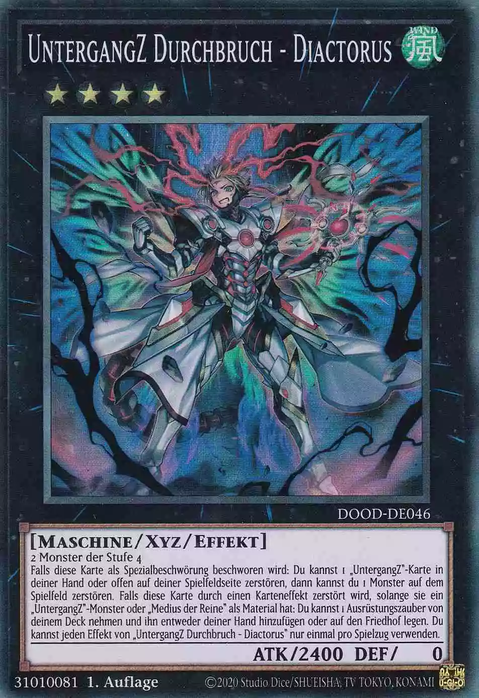 UntergangZ Durchbruch - Diactorus Super Rare DOOD-DE046 Yugioh Karte UntergangZ Durchbruch - Diactorus DOOD-DE046 ist in Super Rare Yu-Gi-Oh Karte aus Doom of Dimensions 1.Auflage