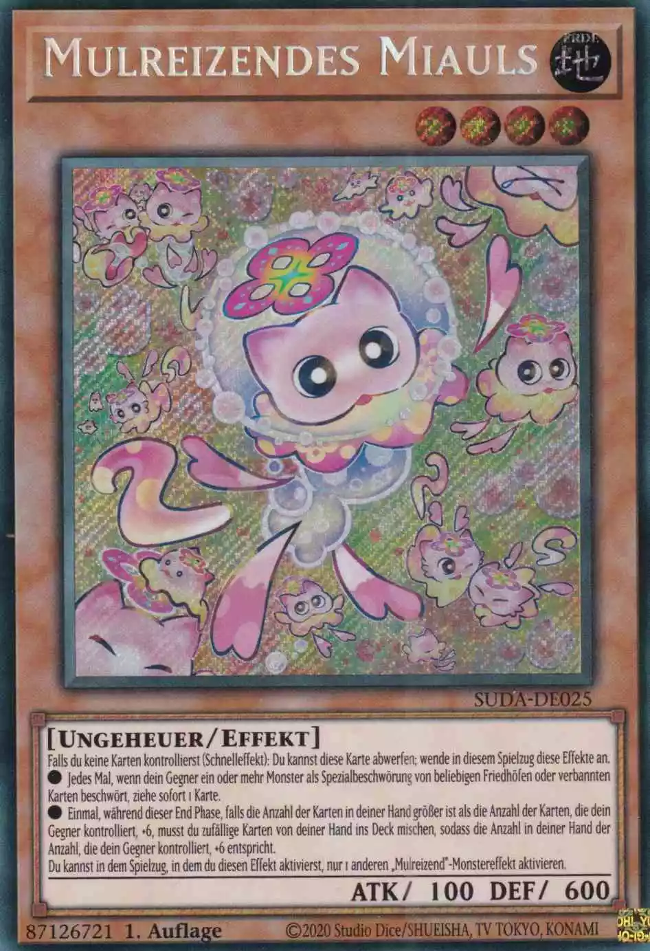 Mulreizendes Miauls SUDA-DE025 ist in Secret Rare Yu-Gi-Oh Karte aus Supreme Darkness 1.Auflage