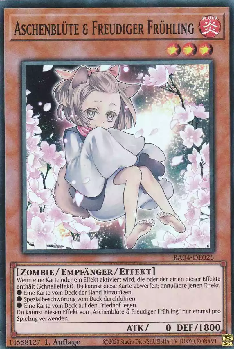 Aschenblüte & Freudiger Frühling RA04-DE025 ist in Super Rare Yu-Gi-Oh Karte aus Quarter Century Stampede 1.Auflage