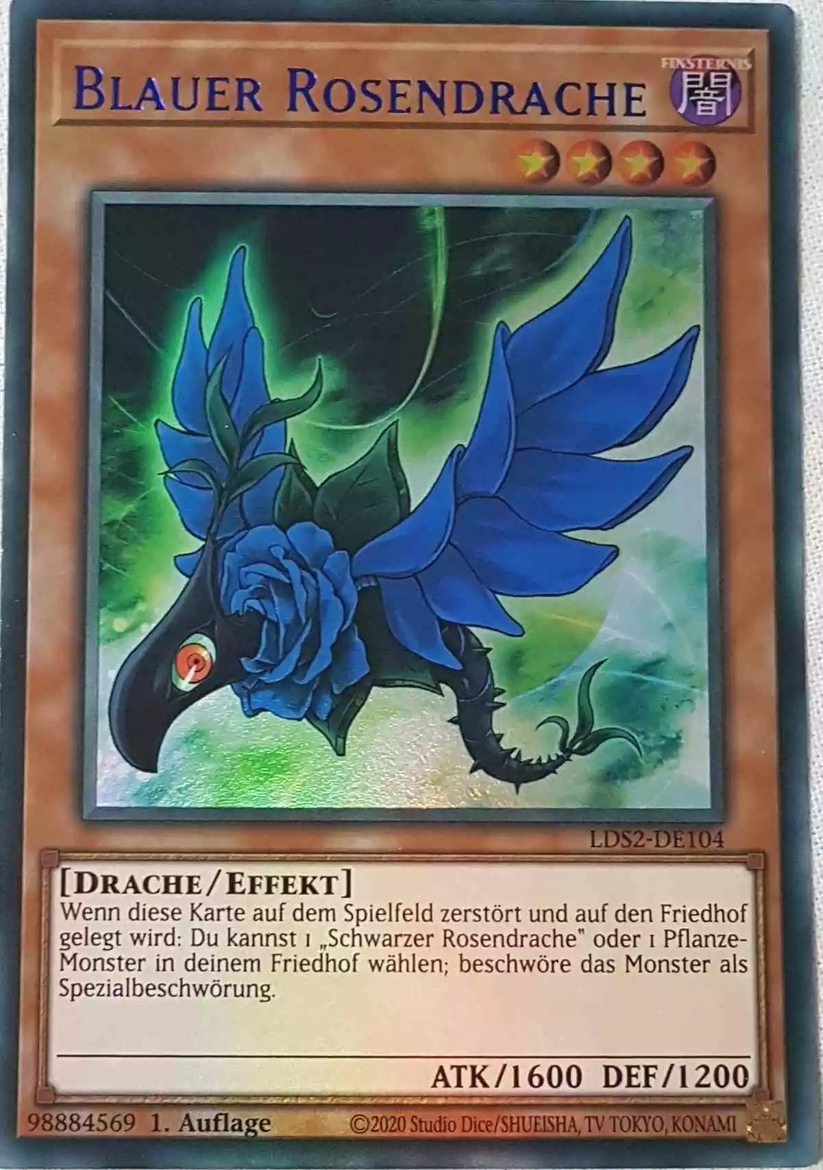 Blauer Rosendrache (blau) LDS2-DE104 ist in Colorful Ultra Rare Yu-Gi-Oh Karte aus Legendary Duelists: Season 2 1.Auflage