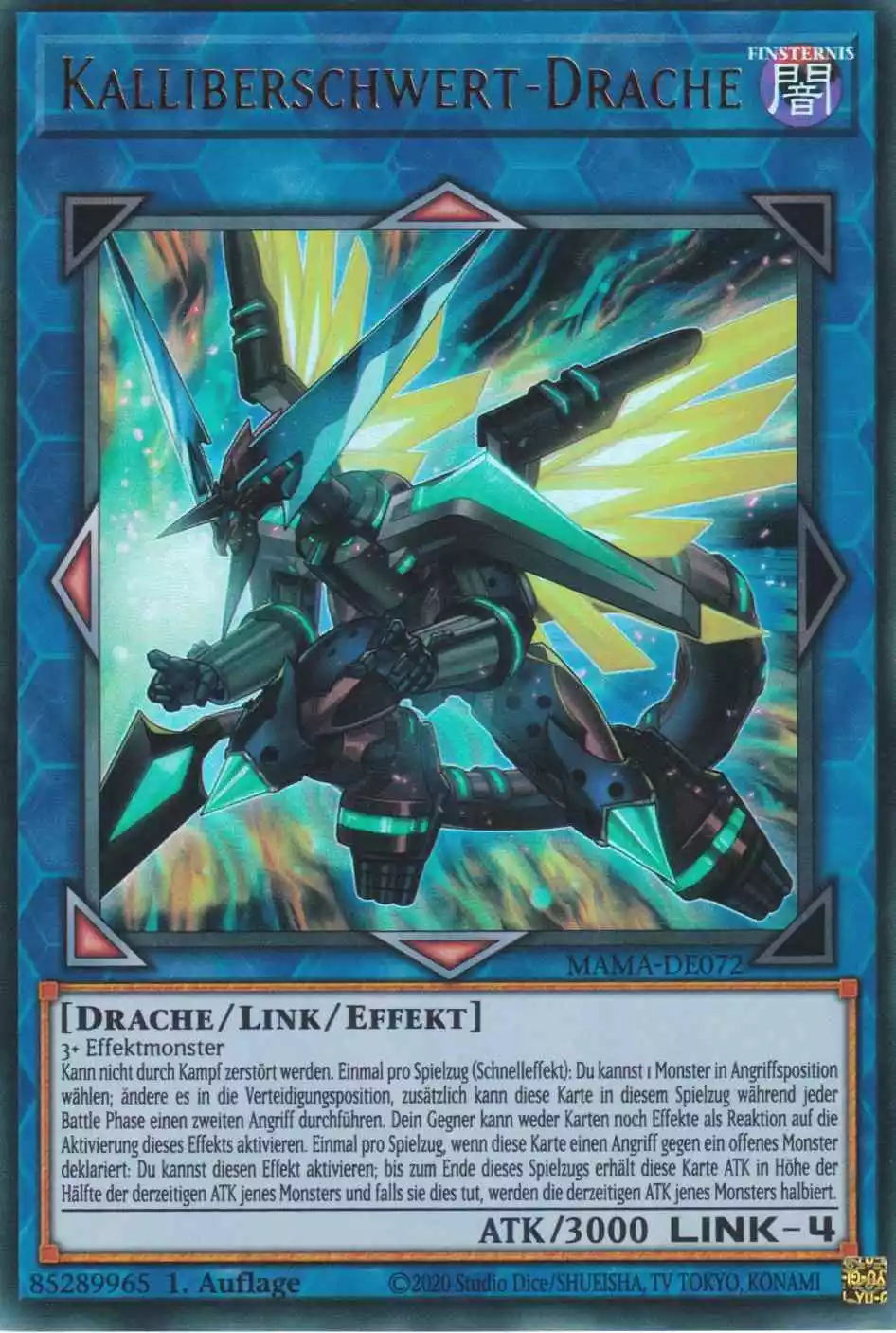 Kalliberschwert-Drache MAMA-DE072 ist in Ultra Rare Yu-Gi-Oh Karte aus Magnificent Mavens 1.Auflage