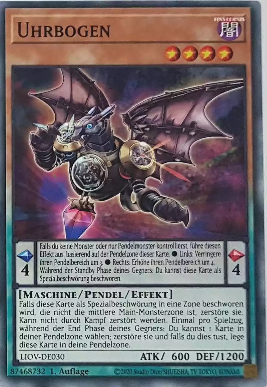 Uhrbogen LIOV-DE030 ist in Common Yu-Gi-Oh Karte aus Lightning Overdrive 1.Auflage