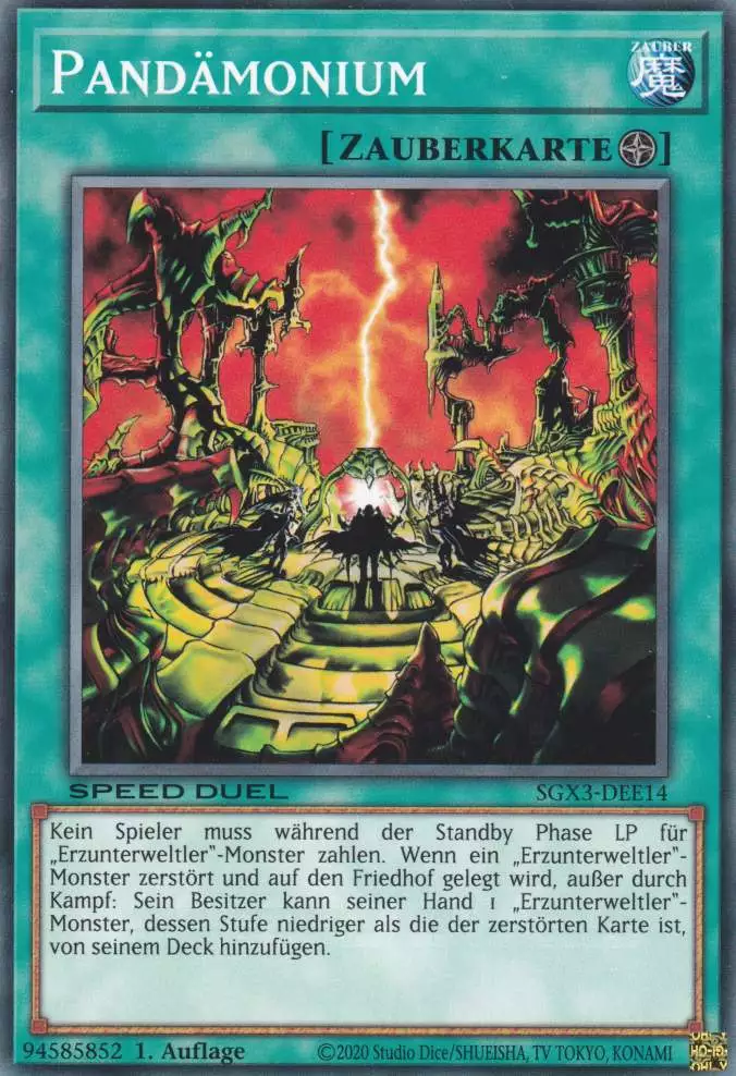 Pandämonium SGX3-DEE14 ist in Common Yu-Gi-Oh Karte aus Speed Duel GX: Duelists of Shadows 1.Auflage