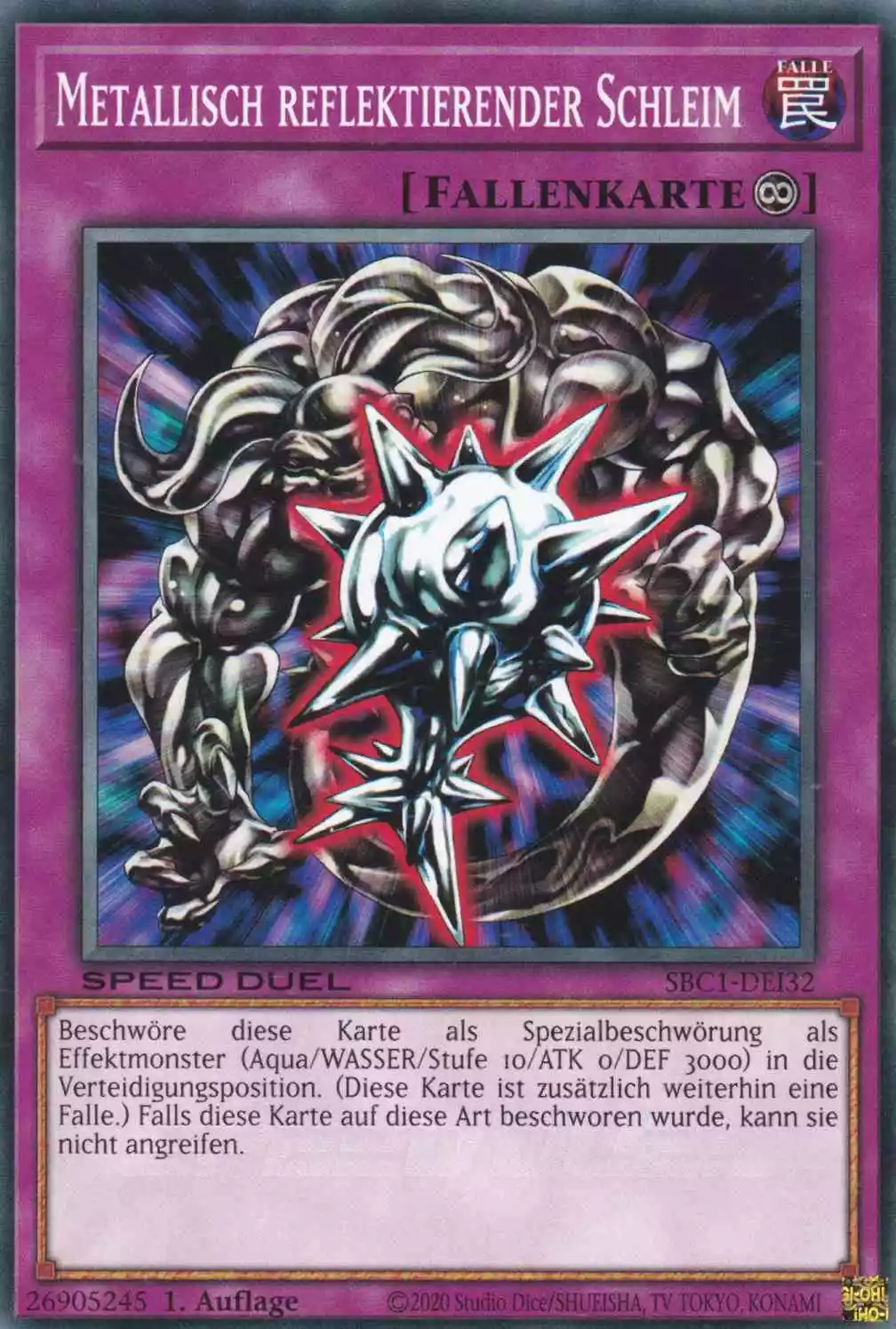 sbc1-dei32-metallisch-reflektierender-schleim-common-streets-of-battle-city Metallisch reflektierender Schleim SBC1-DEI32 ist in Common Yu-Gi-Oh Karte aus Streets of Battle City 1.Auflage