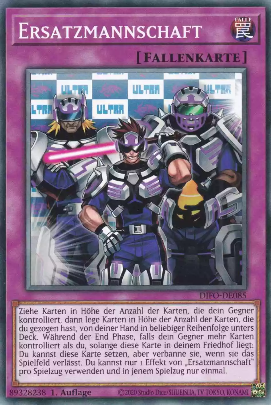 Ersatzmannschaft DIFO-DE085 ist in Common Yu-Gi-Oh Karte aus Dimension Force 1.Auflage