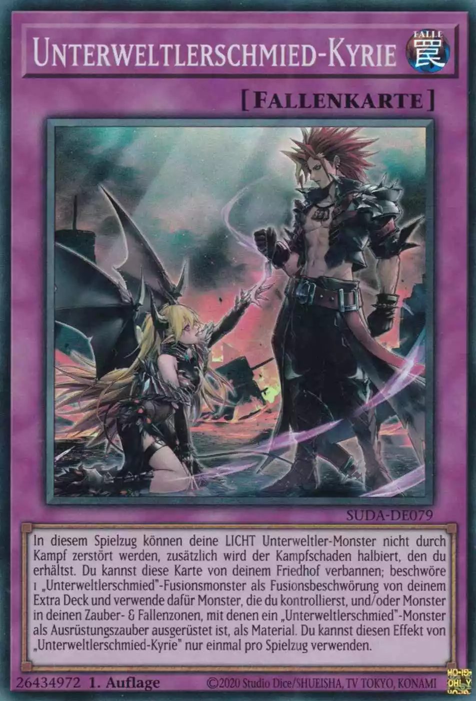 Unterweltlerschmied-Kyrie SUDA-DE079 ist in Super Rare Yu-Gi-Oh Karte aus Supreme Darkness 1.Auflage